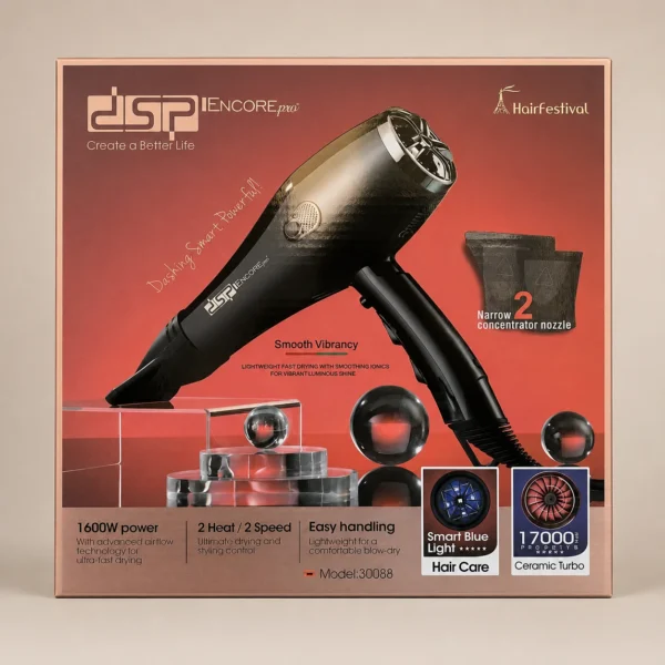 DSP Iencore Pro Hair Dryer 1600W Model 30088 in Dubai