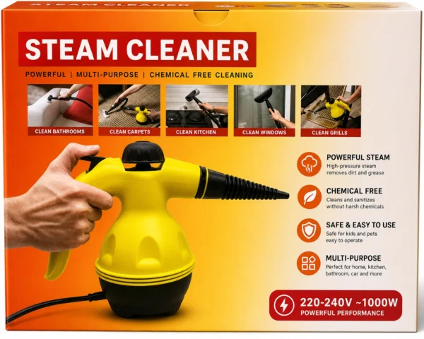 Portable Steam Cleaner 1000W – Handheld Multipurpose Cleaning Device In Dubai Portable Steam Cleaner 1000W – Handheld Multipurpose Cleaning Device In Dubai