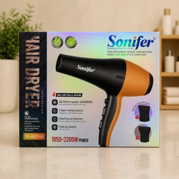 Sonifer Professional Hair Dryer 1850–2200W – Model SF-9674A in Dubai