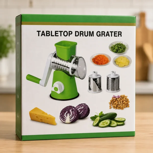 Tabletop Drum Grater – Manual Vegetable Slicer & Shredder in Dubai