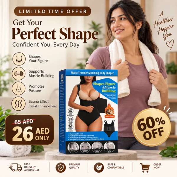 Waist Trimmer Body Shaper with Sauna Effect and Back Support
